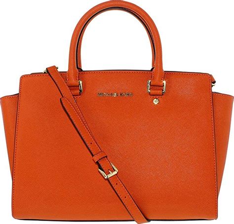 michael michael kors selma large tote bag orange|Michael Kors selma satchel.